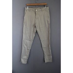 Lululemon Commission Slim Fit Pants 32 Khaki Warpstreme Chino Mens Trousers